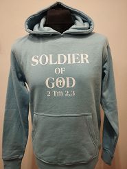 Bluza z kapturem niebieska - Soldier of God