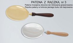 Mosiężna patena z rączką