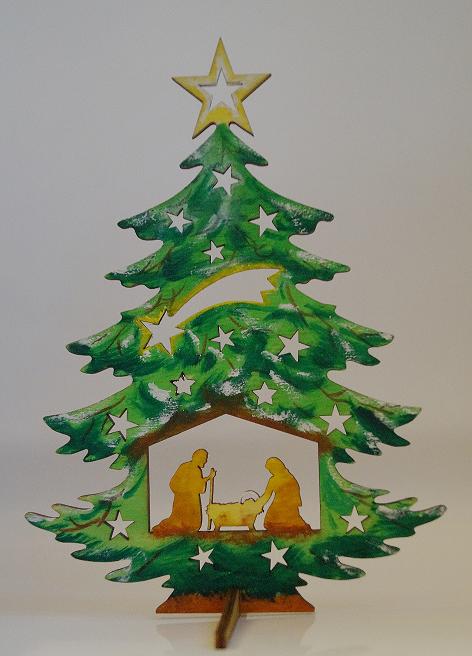 Ozdoba świąteczna - Choinka pomalowana - wersja 1